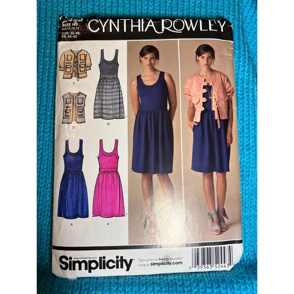 Simplicity 2443 Pattern dress sleeveless vest top size 6 8 10 12 14 - Picture 1 of 4